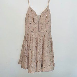 Xtraordinary cream Allover sequins short dress